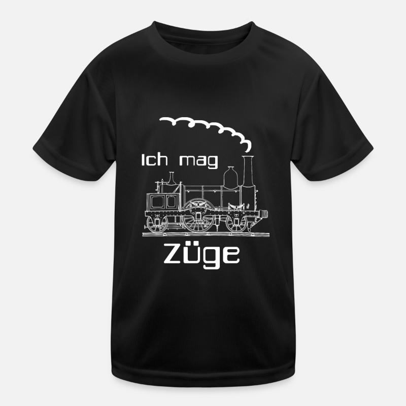 Ich mag Züge Kinder Funktions-T-Shirt