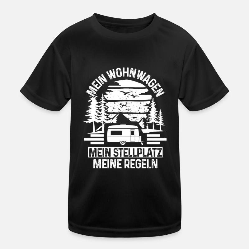 Mein Wohnwagen Mein Stellplatz Camping Camper Kinder Funktions-T-Shirt