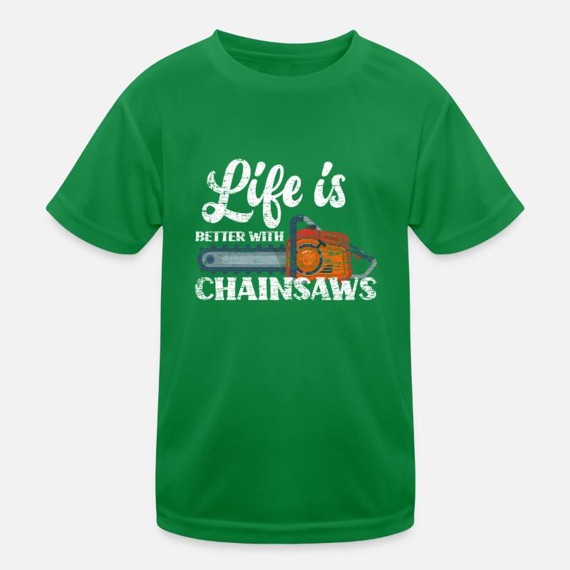 Chainsaw life gift Kids Functional T-Shirt