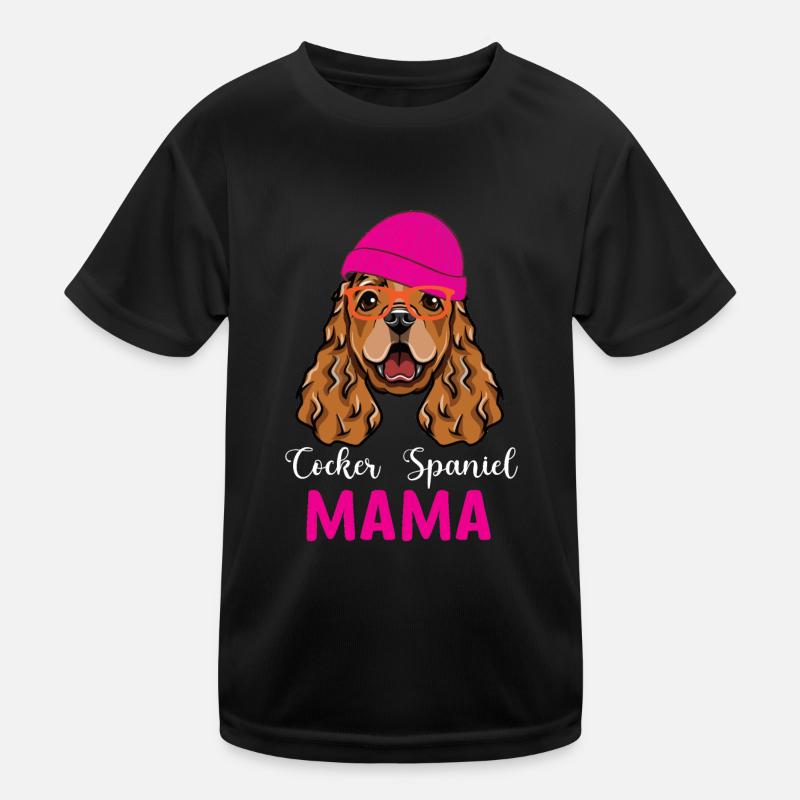 cocker spaniel mama gift idea for owners women fun Kids Functional T-Shirt