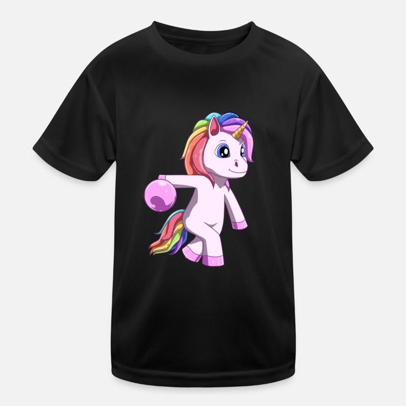 Niedliches Einhorn mit Bowling Kugel Kinder Funktions-T-Shirt