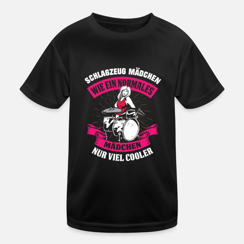 Schlagzeug Mädchen wie ein normales Mädchen Kinder Funktions-T-Shirt