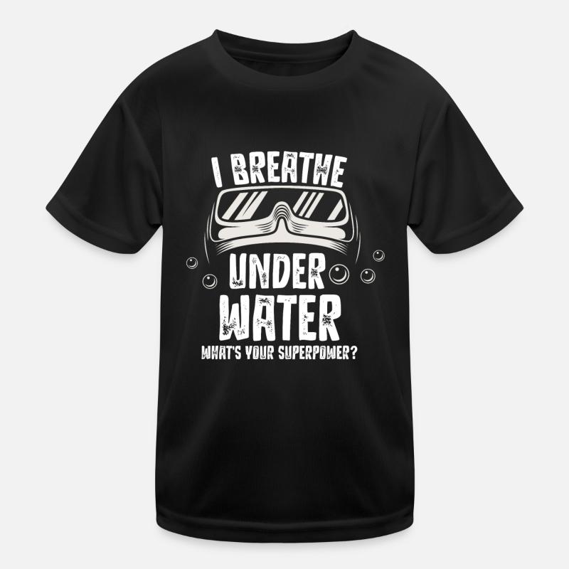 Diver Diving Diving Underwater Breathing Kids Functional T-Shirt