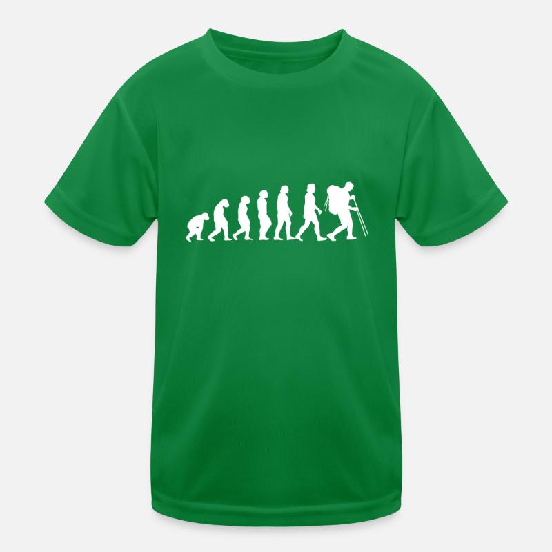 Evolution man backpacking pilgrims hiking Kids Functional T-Shirt