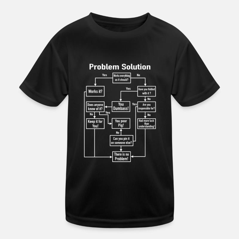 Problem-Solution Prozess-Diagramm Büro Job Witz Kinder Funktions-T-Shirt