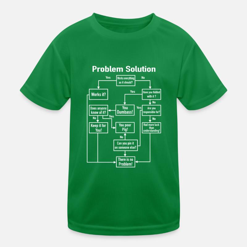 Problème Solution Diagramme de processus Office Job Blague T-shirt sport Enfant