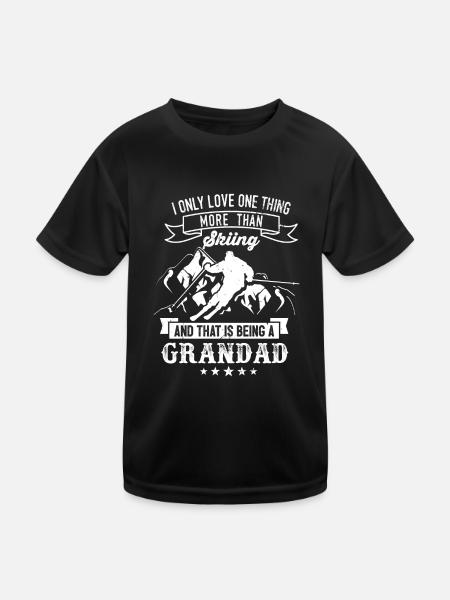 Skilaufen Grandad Ski Skifahrer Geschenk - Kinder Funktions-T-Shirt - Schwarz - Vorne