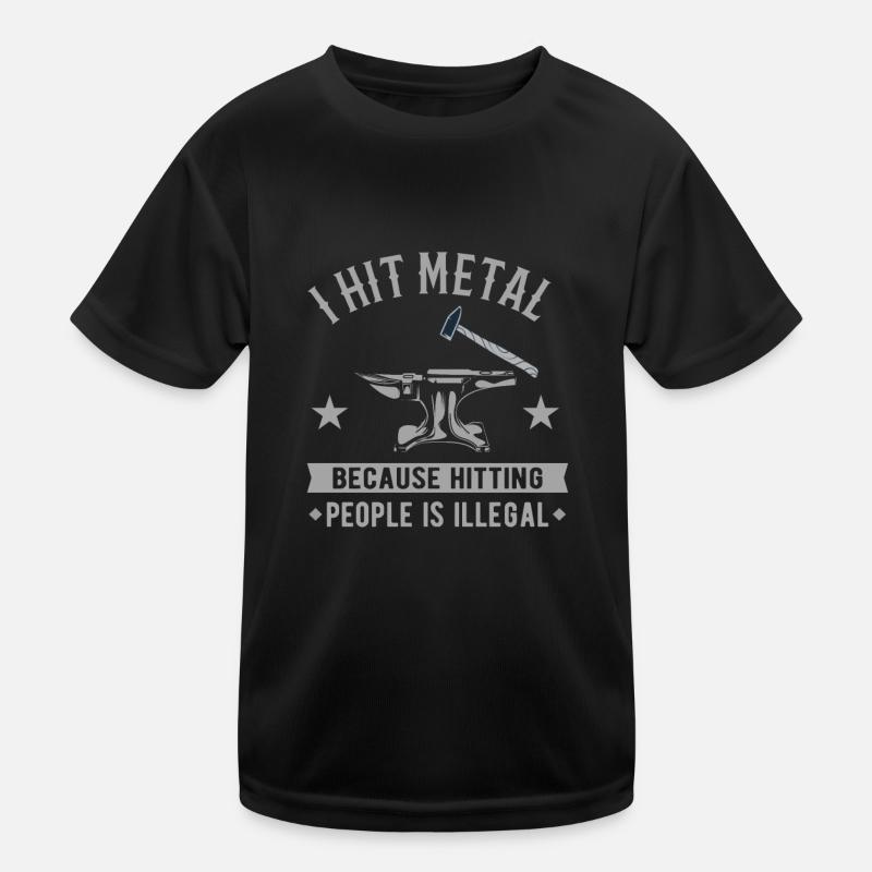 BLACKSMITH: I Hit Metal Kinder Funktions-T-Shirt