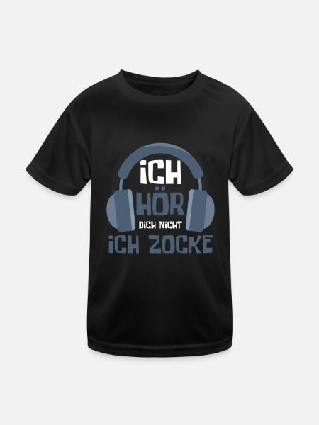 Gaming Game Gamer - Kinder Funktions-T-Shirt - Schwarz - Vorne