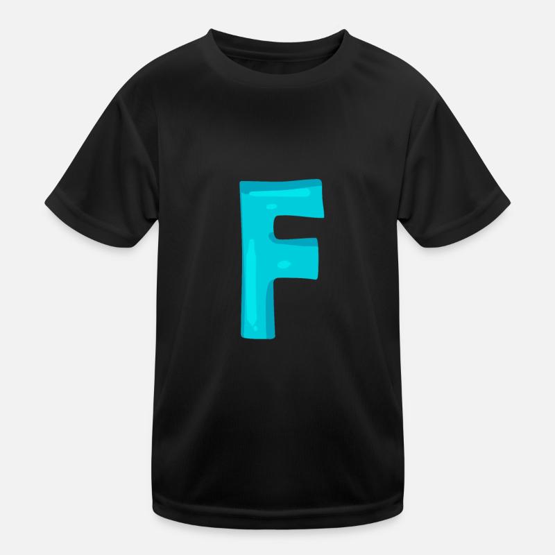Anfangsbuchstabe F Kinder Funktions-T-Shirt