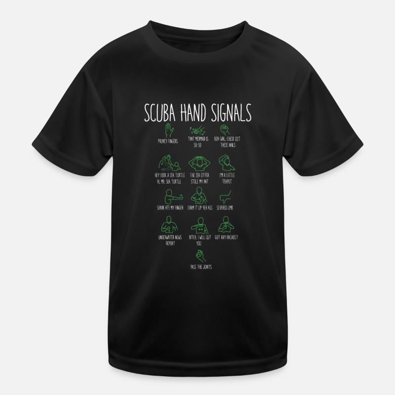 Signaux de la main de plongeur, sport nautique de plongée T-shirt sport Enfant
