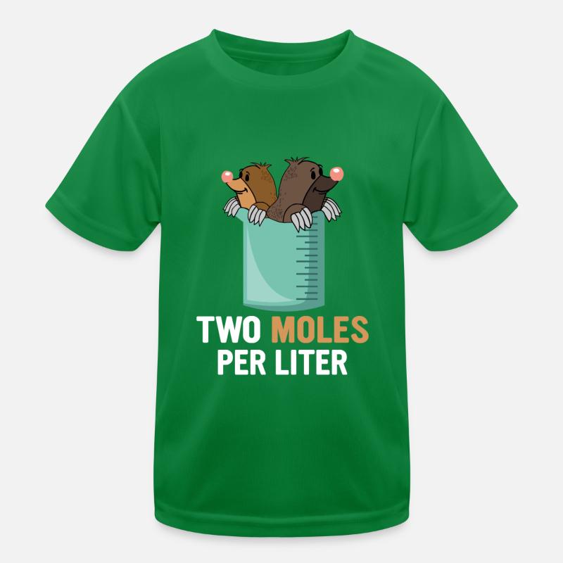 Two moles per liter Wissenschaftler Physiker Kinder Funktions-T-Shirt