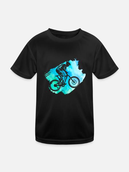 VTT course garçons cyclisme en plein air - T-shirt sport Enfant - noir - Devant