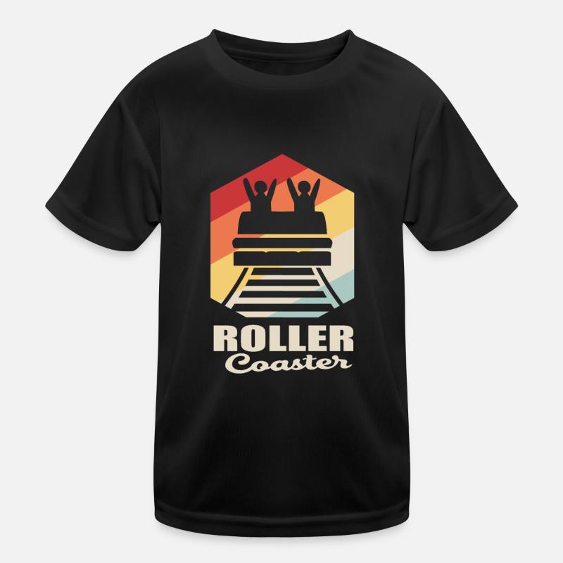 Achterbahn - Kinder Funktions-T-Shirt - Schwarz