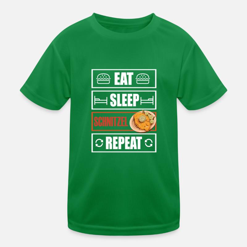 Eat Sleep Schnitzel Repeat Kinder Funktions-T-Shirt
