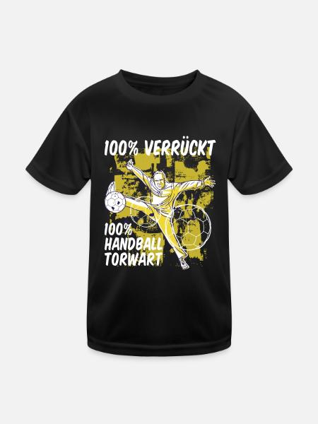 Handball Torwart Sprüche Sport Geschenk - Kinder Funktions-T-Shirt - Schwarz - Vorne