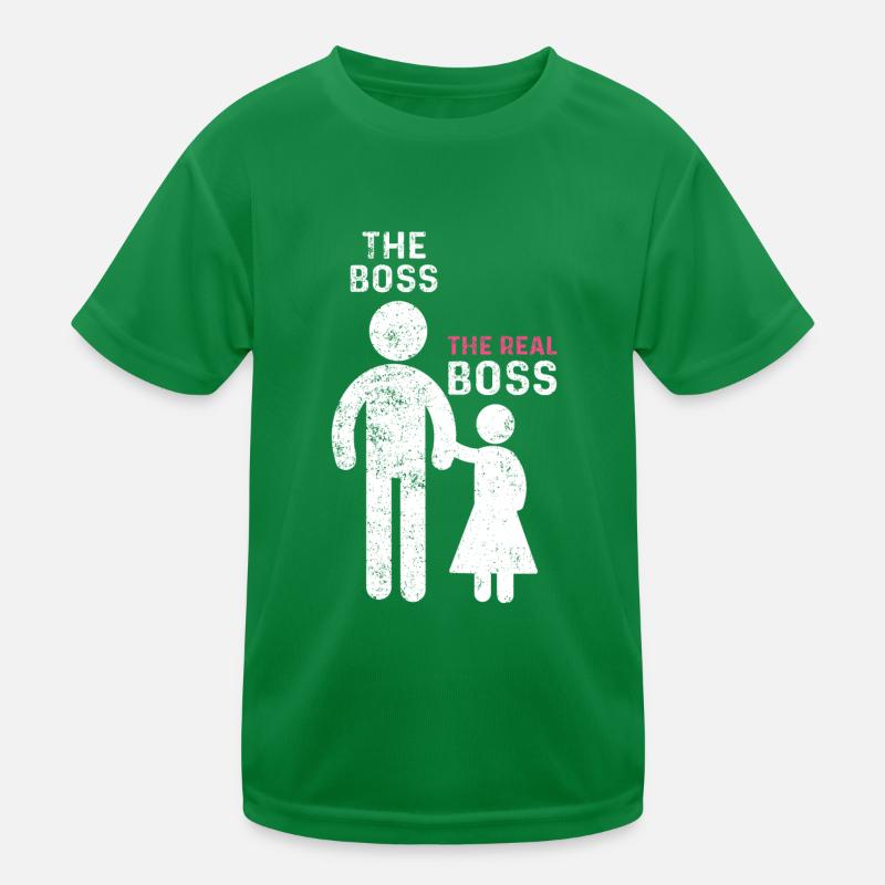 The Real Boss Vater Mädchen Tochter Kinder Funktions-T-Shirt