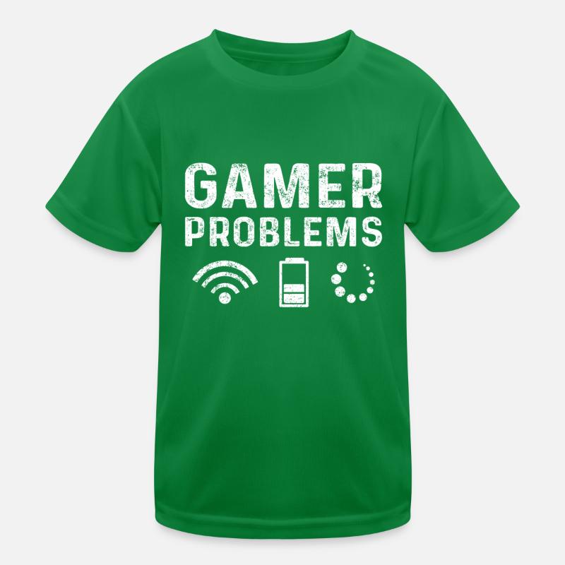 Gamer Problems Wi-Fi Battery Loading Game Kids Functional T-Shirt
