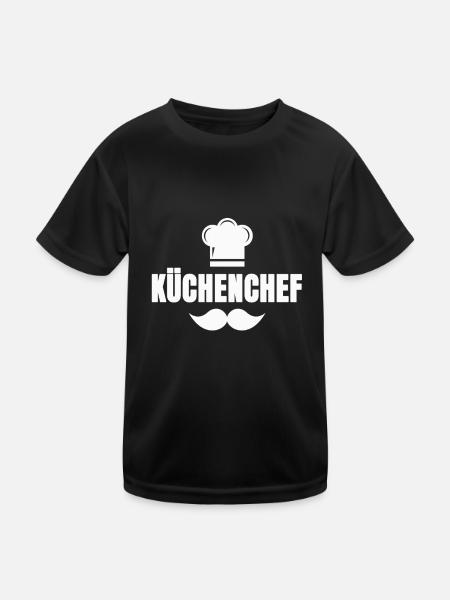 Küchenchef - Kinder Funktions-T-Shirt - Schwarz - Vorne