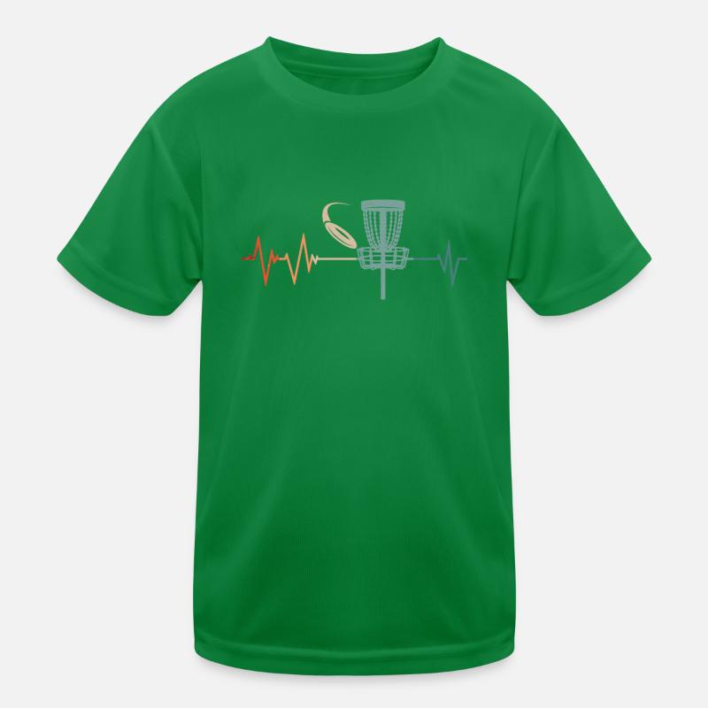 Discgolf Herzschlag Kinder Funktions-T-Shirt