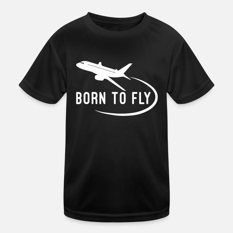 École de pilotage de pilote d'avion Born To Fly T-shirt sport Enfant