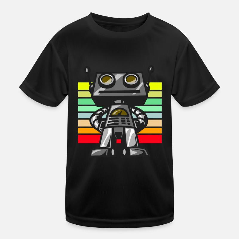 Robot retro sunset Kids Functional T-Shirt