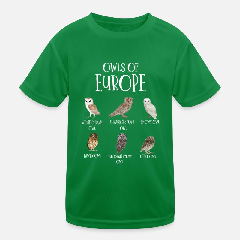 Eulenarten, Eulen & Kauze, Eule Fan Kinder Funktions-T-Shirt