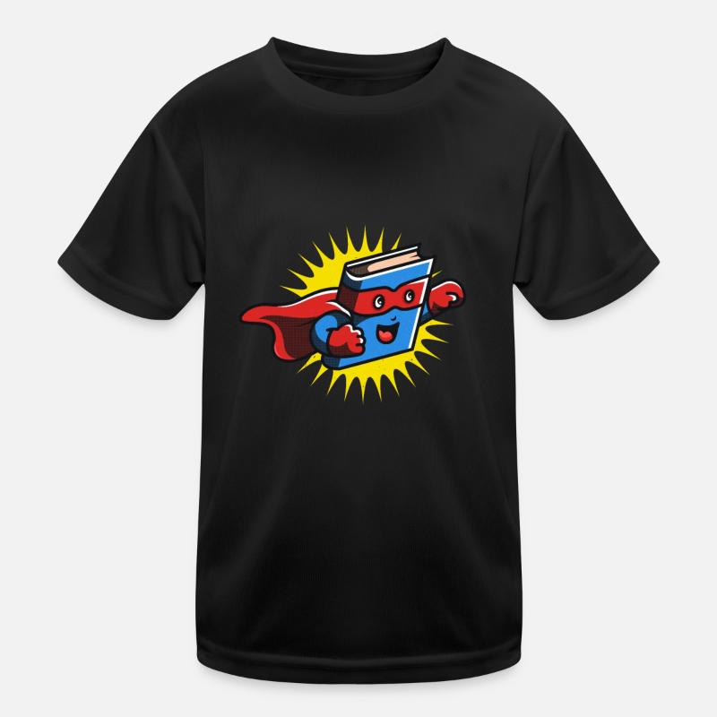 Buch Held Lesen Bücherliebhaber Comicbuch Comics Kinder Funktions-T-Shirt