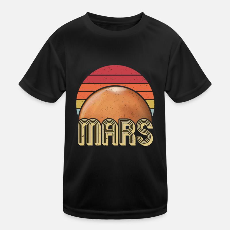 Mars - Kinder Funktions-T-Shirt - Schwarz