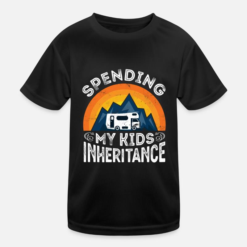 Motorhome Spending Kids Inheritance Gift - Kids Functional T-Shirt - black
