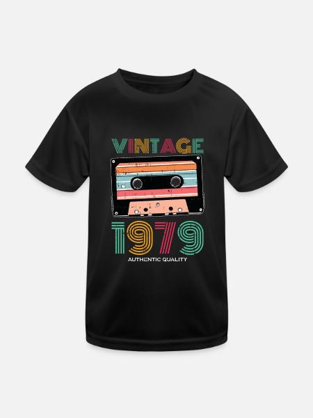 Vintage 1979 79th birthday retro vintage gift - Kids Functional T-Shirt - black - Front