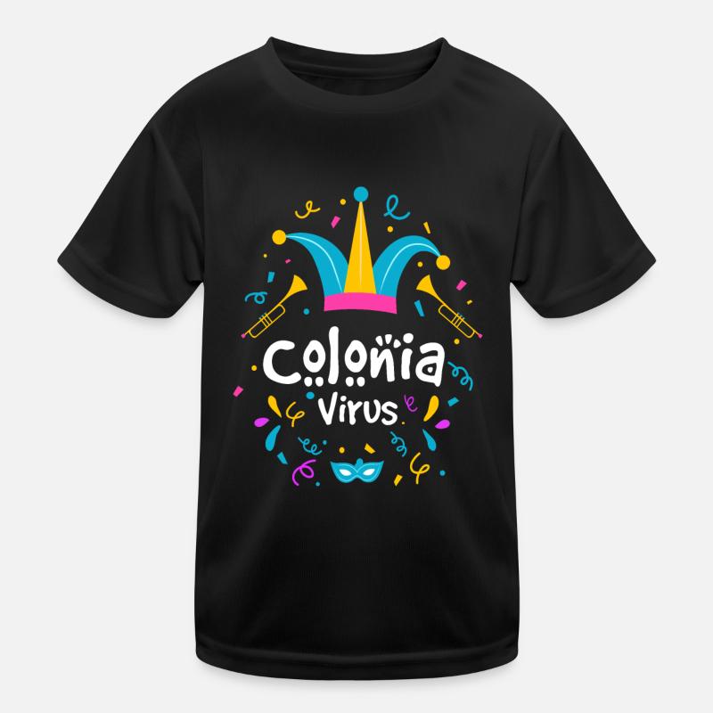 Colonia Virus Köln Karneval Geschenk Kinder Funktions-T-Shirt