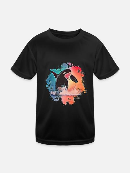Orca - Kinder Funktions-T-Shirt - Schwarz