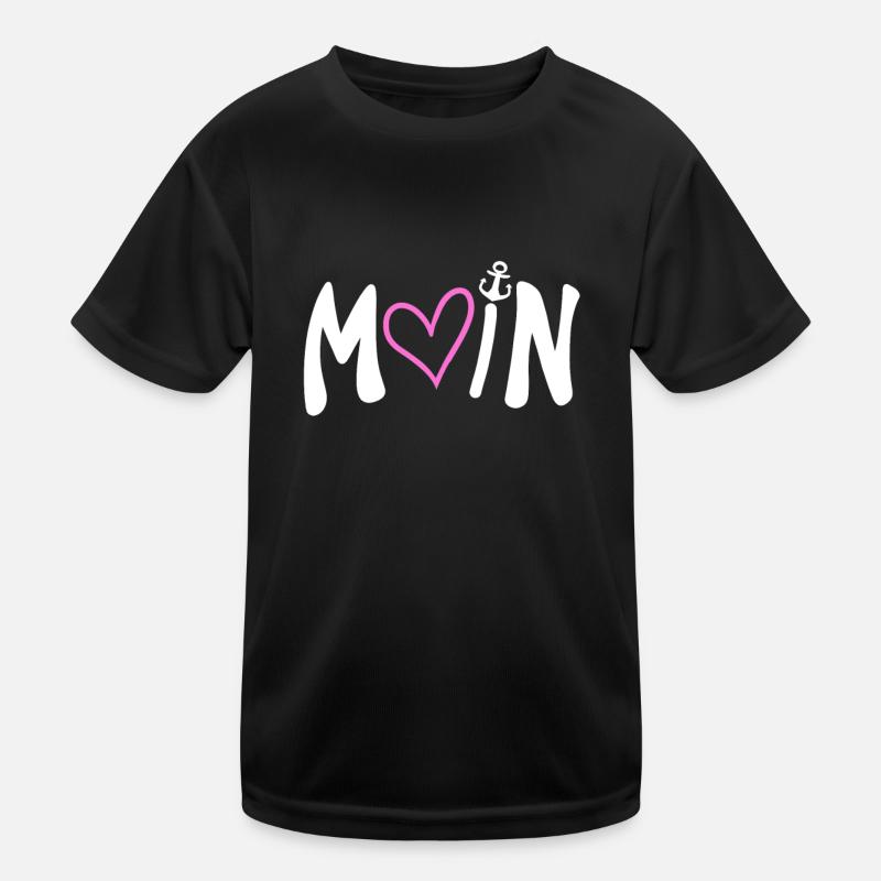 Moin Herz Anker Plattdeutsch Kinder Funktions-T-Shirt