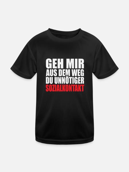 Geh Mir Aus Dem Weg Du Unnötiger Sozialkontakt - Kinder Funktions-T-Shirt - Schwarz - Vorne