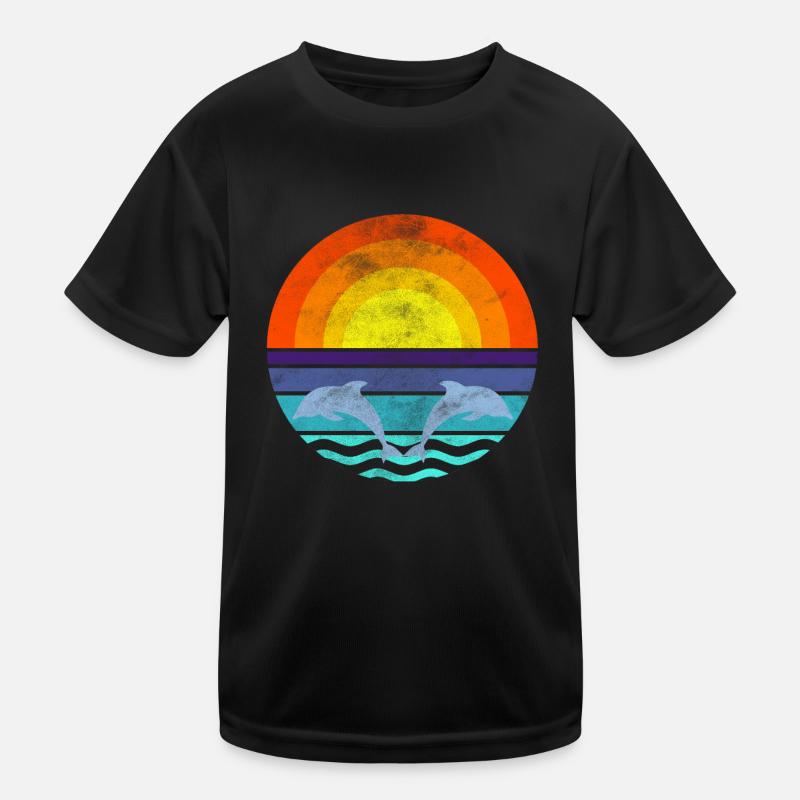 Delfin Mer Coucher de soleil T-shirt sport Enfant