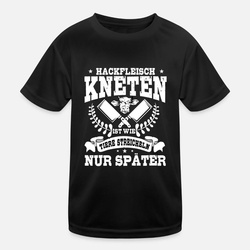 Fleischer Metzger Geschenk, BBQ, Hackfleisch Kinder Funktions-T-Shirt