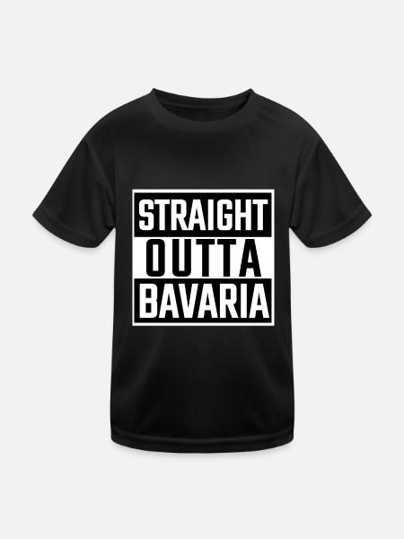 Straight Outta Bavaria Bayern T-Shirt - T-shirt sport Enfant - noir - Devant