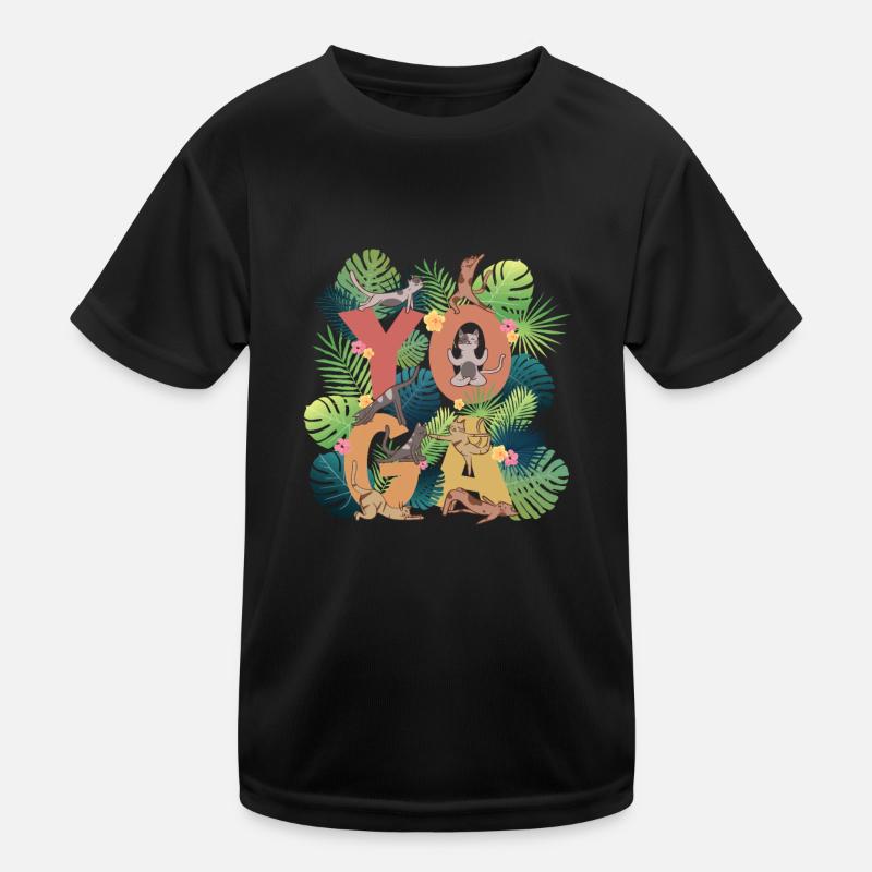 Yoga de chat, relaxation, nature & méditation chat T-shirt sport Enfant
