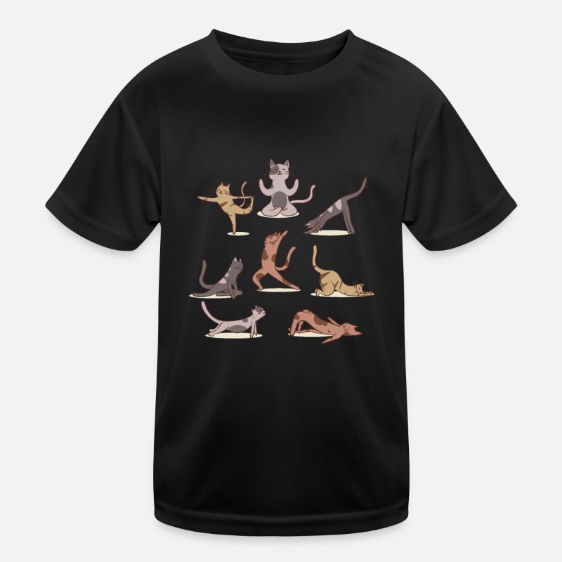 Yoga de chat, relaxation et méditation avec chat T-shirt sport Enfant