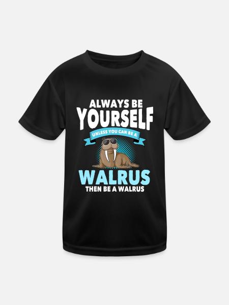 Walrösser - Kinder Funktions-T-Shirt - Schwarz