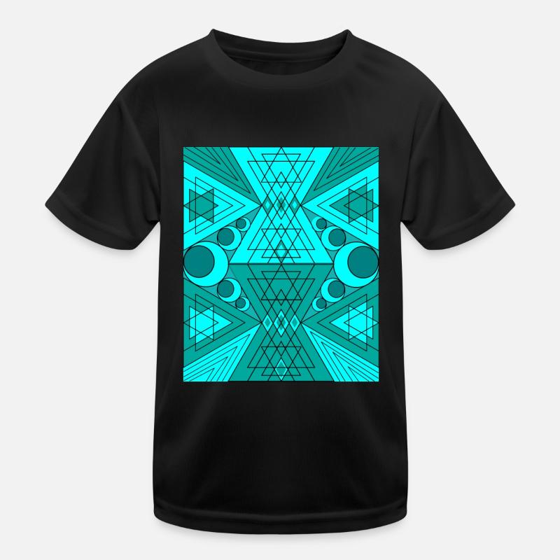 Sacred Geometry Turquoise BytheManzanitas Kids Functional T-Shirt