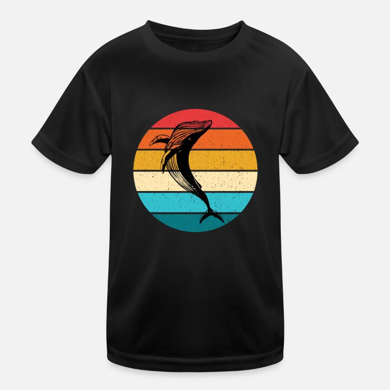 Wal - Kinder Funktions-T-Shirt - Schwarz
