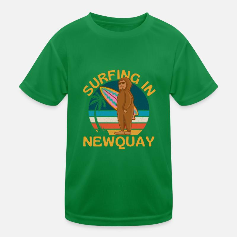 Surfing In Newquay Cornwall Kids Functional T-Shirt