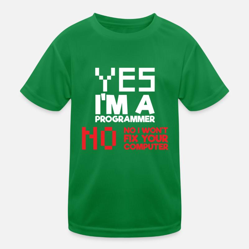 Ja Ich bin ein Programmierer Informatik Computer Kinder Funktions-T-Shirt