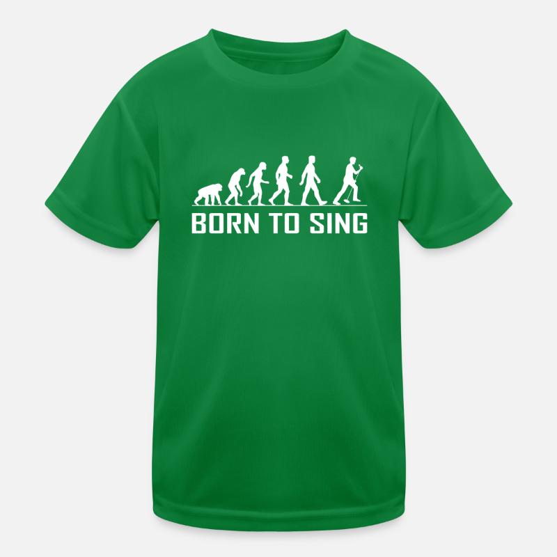 Evolution Singer Born To Sing Karaoke Gift Kids Functional T-Shirt