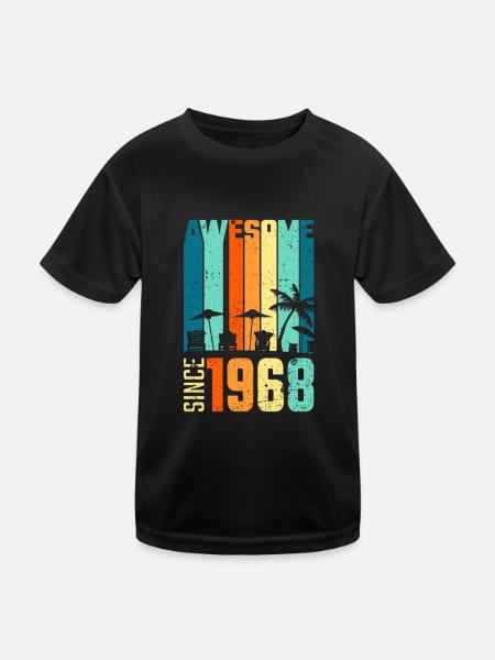 Vintage 1968 68 Anniversaire Rétro Millésime cadeau - T-shirt sport Enfant - noir - Devant