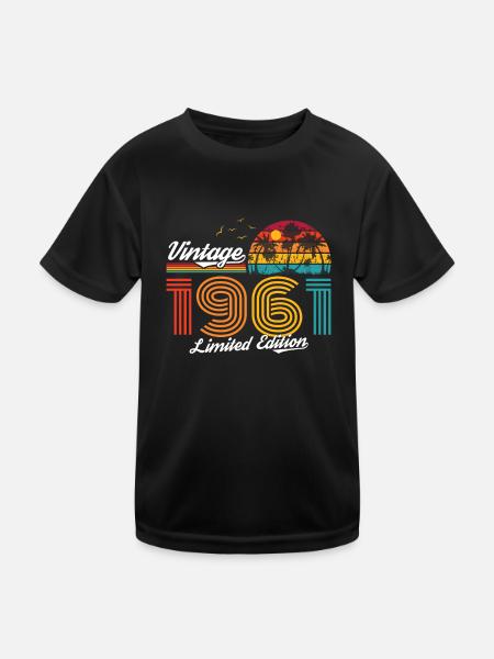 Vintage 1961 61 Anniversaire Rétro Millésime cadeau - T-shirt sport Enfant - noir - Devant