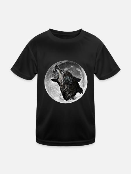 Wolf - Kids Functional T-Shirt - black
