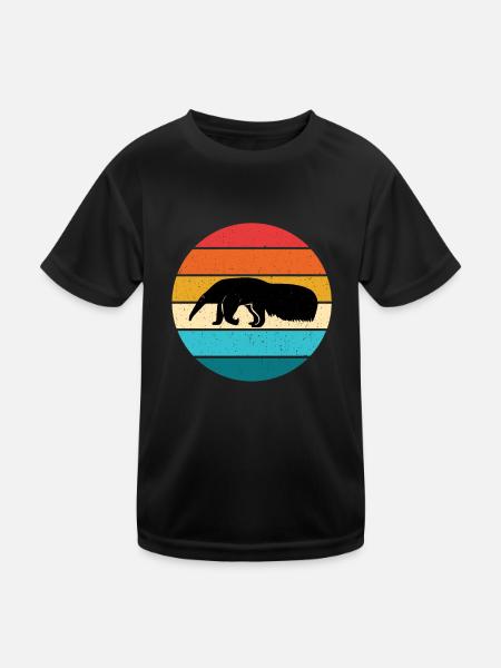 Ameisenbär - Kinder Funktions-T-Shirt - Schwarz